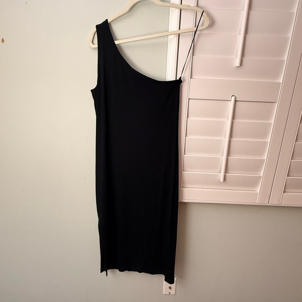 Banana Republic One-Shoulder Black Mini Dress